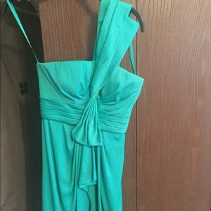 Green one shoulder dress